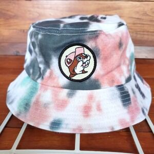 Buc-ee's Bucket Hat Tie Dye‎ OSFM Adult White Multi Color Beach
